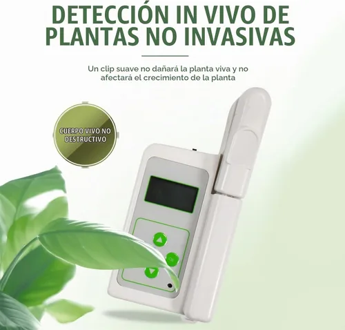 Vista 5 de Analizador de clorofila Prueba de nutrientes para plantas, medidor de temperatura de hojas, medidor de humedad de hojas 0.0-99.9SPAD con exportación