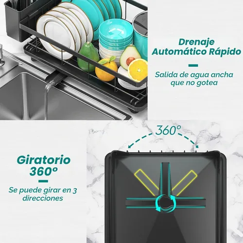 Vista 7 de MERRYBOX Escurridor de platos para encimera de cocina, estante de secado de platos grande mejorado 2025 con soporte para utensilios de 3