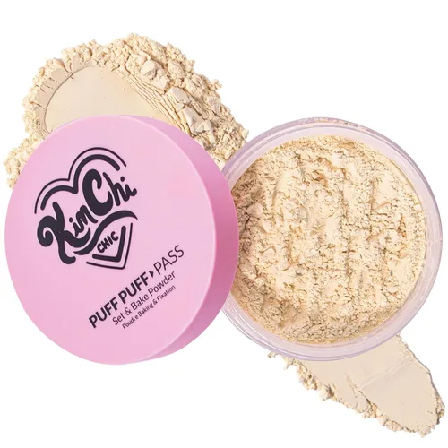 Vista 15 de KimChi Chic Beauty Puff Pass - Polvo fijador y sellador con la técnica baking, polvo suelto con borla extraesponjosa, maquillaje facial marrón suave