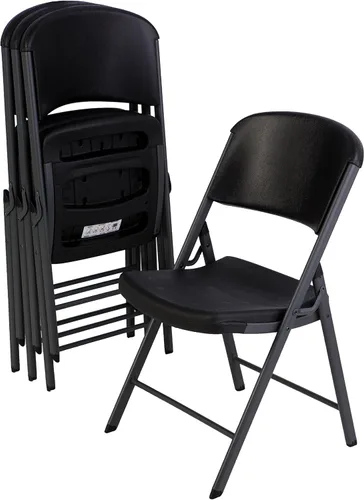 Vista 6 de Lifetime Classic - Silla plegable de grado comercial, Acero Granito blanco