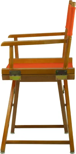 Vista 5 de Casual Home - Silla de director de 18.0 in, marco de roble miel con lienzo color mandarina