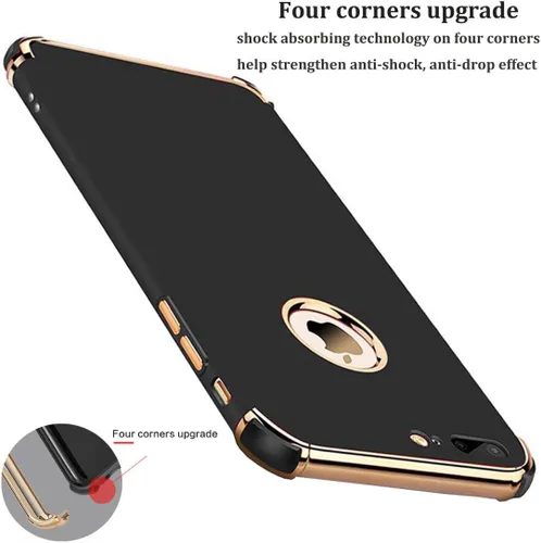 Vista 2 de Funda para iPhone 7 Plus, ultra delgada, flexible, mate, elegante 3 en 1, galvanizada de lujo, compatible con iPhone 7 Plus (negro)