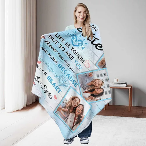 Vista 5 de Artsadd Manta personalizada para mejor amiga con foto y imagen, manta personalizada de amistad para mejores amigos, mejores amigos, hermana