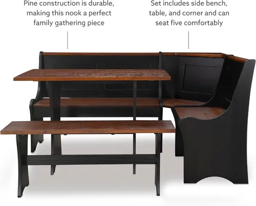 Vista 8 de Linon Home Decor Sadie Antique, Black Nook