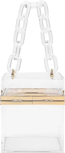 Vista 3 de Bolso de mano de acrílico transparente de lujo para mujer bolso de noche bolso de hombro bolso cruzado para fiesta baile de graduación