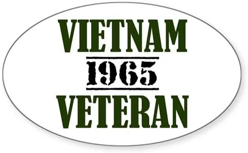 Vista 4 de CafePress Adhesivo ovalado para parachoques de coche de veterano 65 de Vietnam