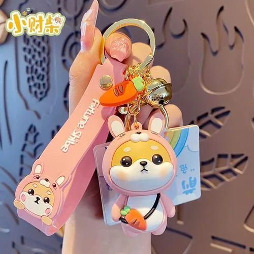 Vista 3 de Llavero con colgante de Shiba Inu con 12 temas del zodiaco con diseño de animales de la suerte, llavero para amantes de San Valentín, regalo