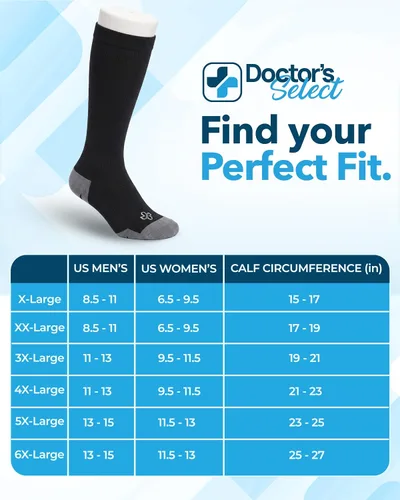 Vista 7 de Doctor's Select® Plus Size Compression Socks for Women Wide Calf - 3 Pairs