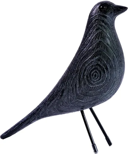 Vista 11 de Decoración de habitación de casa de mediados de siglo con forma de pájaro - Adorno de pichón de resina para escritorio de oficina y hogar, Negro