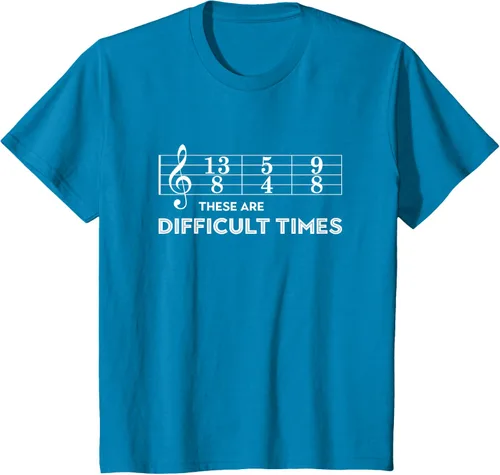 Vista 83 de Musician - Camiseta con texto en inglés "These are Difficult Times", talla S