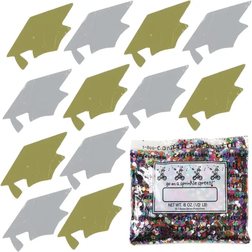 Vista 159 de Confetti Grad Cap Negro, Azul Marino Combo - 2 bolsas de media onza (1 oz)