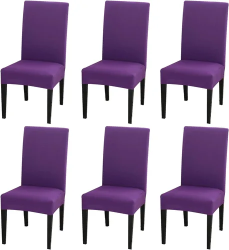 Vista 33 de Dimatic Paquete de 2 fundas elásticas de licra para sillas de comedor, extraíbles y lavables, fundas protectoras para sillas de comedor, cocina