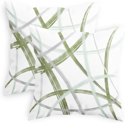 Vista 15 de CaliTime Juego de 2 fundas de almohada decorativas de vellón con líneas geométricas abstractas en forma de arco, para sofá, cama, decoración de casa