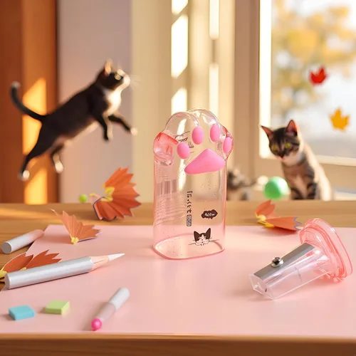 Vista 2 de Lindo sacapuntas de pata de gato, suministros kawaii, premio para estudiantes, regalo para niños, sacapuntas kawaii, suministros escolares