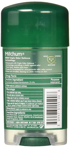 Vista 2 de Mitchum Desodorante Gel para hombre sin perfume 2.25oz (paquete de 2)