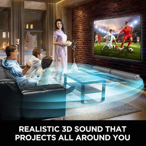 Vista 4 de Barra de sonido, barra de sonido de 80 W con conexión Bluetooth/ARC/Opt/AUX, con aumento de volumen, 3 modos de ecualizador, barra de sonido