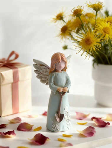 Vista 2 de Regalos de jardinería para mujeres: regalos para mujer jardinera - Figura de ángel de jardín regalos para amantes de las plantas - Regalos