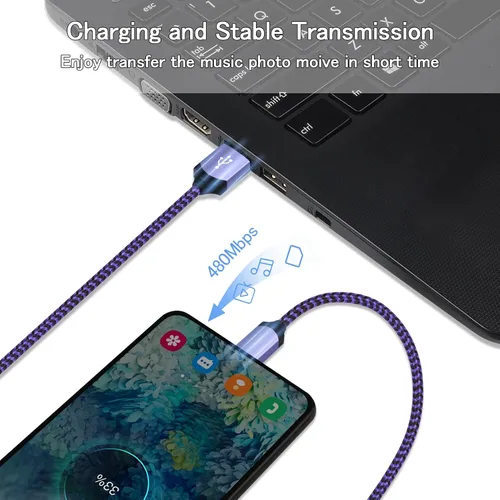 Vista 5 de Cable de carga USB C Pixel 7, cable de carga rápida de 6 pies, Android tipo C, paquete de 2 unidades para Google Pixel 10 9 Pro XL 8a 8 Pro 7a 7 Pro