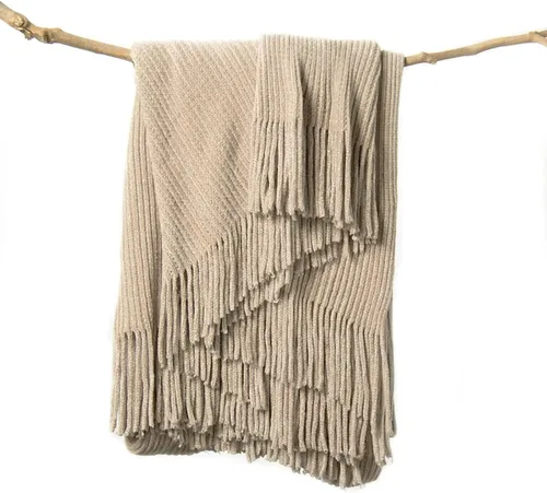 Vista 18 de lifein Manta de felpilla de 50 x 60 pulgadas, suave manta de punto bohemio para sofá, acogedora decoración de casa de campo, manta ligera para todas