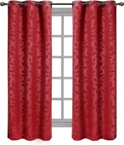 Vista 12 de Royal Hotel - Panel de cortina de blackout para ventana Paisley Jacquard, para colgar en arandelas, par de paneles/ juego de 2 paneles.