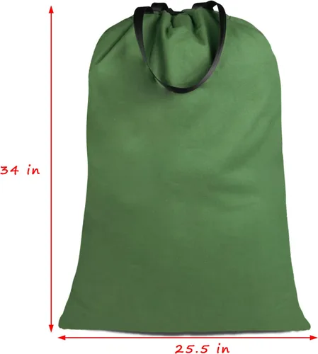 Vista 2 de Sanlykate Bolsa grande de lona de algodón con cordón y asas, organizador de ropa sucia resistente y duradero, bolsa de almacenamiento resistente a