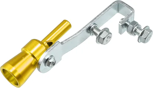 Vista 5 de X AUTOHAUX Silenciador de escape de sonido turbo universal de aleación de aluminio tamaño S, silbato para coche, tono dorado, 5 uds