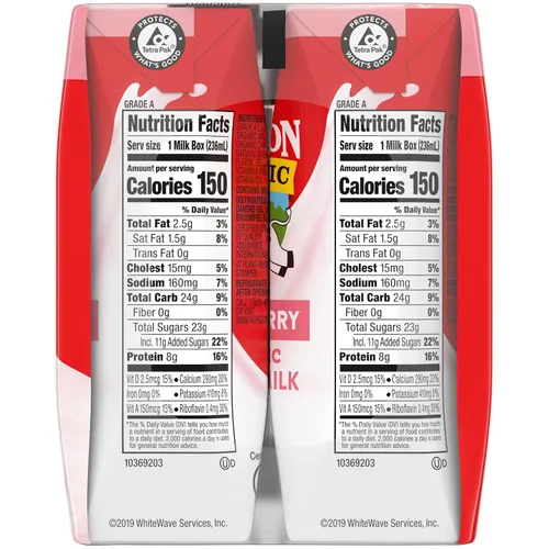 Vista 9 de Horizon Organic Cajas de leche bajas en grasa, fresa, 8 onzas, paquete de 6 8g Protein per Serving, 1% Lowfat, USDA Organic, No Refrigeration