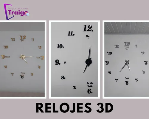 RELOJ DE PARED 3D de Importaciones Traigo - S