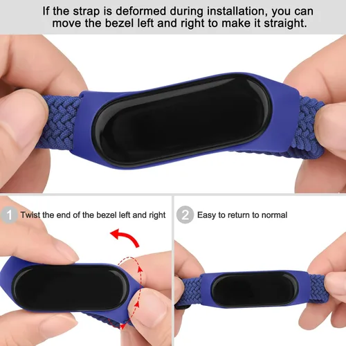 Vista 5 de Meliya Bandas de nailon para Amazfit Band 5 correas de repuesto para mujeres y hombres, paquete de 2 correas deportivas de nailon suave compatibles