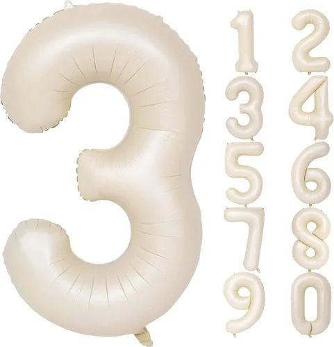 Vista 107 de Globos gigantes de números negros de 40 pulgadas, globos de aluminio de Mylar con helio para cumpleaños, globo número 0 para decoración de fiestas