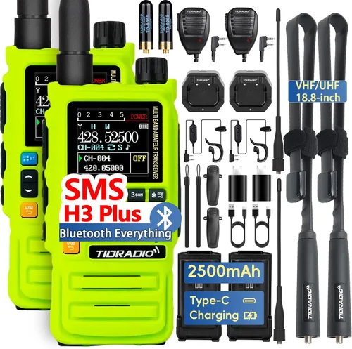Vista 14 de TIDRADIO TD-H3 Plus - Radio de mano con auriculares, Bluetooth conectable, actualización web, programación inalámbrica APP PC, Walkie Talkies