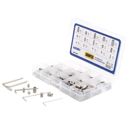 Vista 6 de Juego de tornillos surtidos, 300 piezas de tornillos hexagonales de cabeza Allen, kit surtido de tornillos con unidad hexagonal interna, tornillos