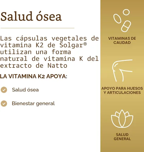 Vista 4 de Vitamina K2 natural Solgar, 0,0000035 oz, SF2095960, 1, 1