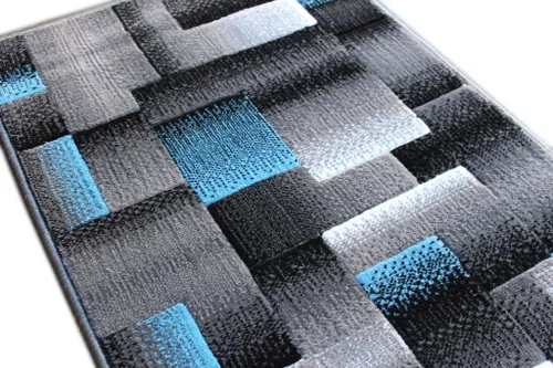 Vista 3 de Masada Rugs, Alfombra de Área Moderna Contemporánea, Azul Gris Negro (2 Pies X 3 Pies) Tapete