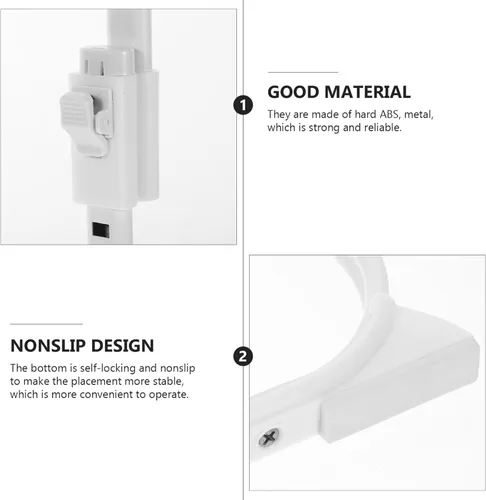 Vista 9 de MAGICLULU Pata de repuesto para escritorio de cama en forma de U plegable pata de mesa de metal ABS fuerte Metal ABS Build, Self Locking Base and