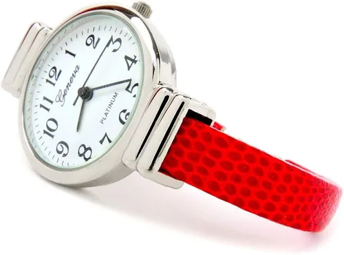 Vista 3 de Reloj de brazalete de pulsera de mujer de estilo serpiente de plata roja, Azul marino, dorado, Movimiento de cuarzo