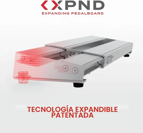 Vista 3 de D'Addario Xpnd Pedalera - 1 (PW-XPNDPB-01) D’Addario XPND pedalboard gear offers expandable setup, durable transport, clean cable routing and
