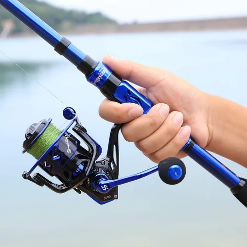 Vista 8 de Sougayilang - Combos de carretes y cañas de pescar, fibra de carbono 24 toneladas, carretes y cañas telescópica portátiles para viajes, pesca