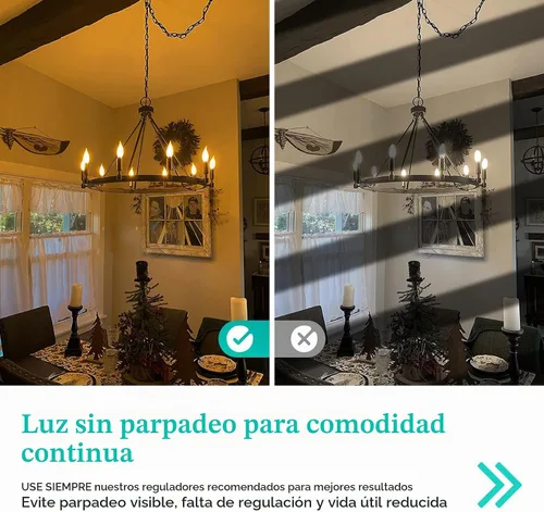 Vista 4 de AMDTU Bombilla LED E12 para candelabro de 25 W, lámpara esmerilada 2W = 20w 2700k blanco suave