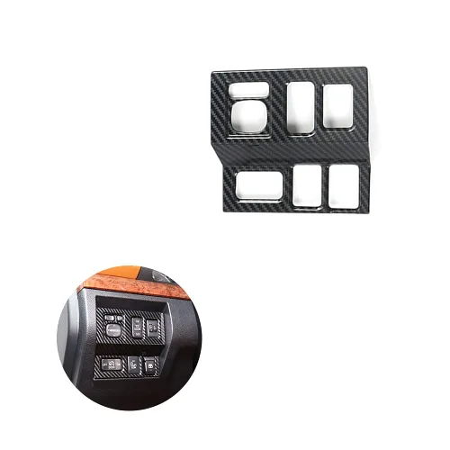 Vista 4 de MICROCK Cubierta del interruptor de control izquierdo de la consola central para Toyota Tundra Crewmax, doble cabina 2014-2021, fibra de carbono