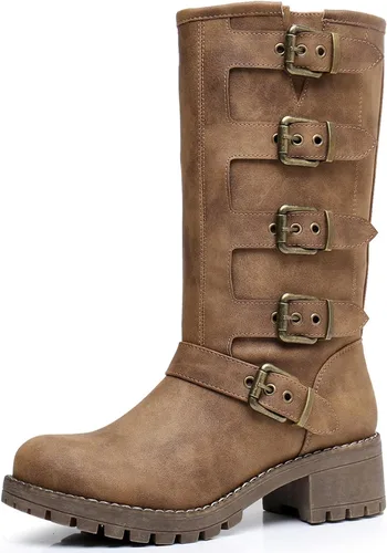 Vista 10 de GLOBALWIN - Botas de caña media para mujer, botas de motociclista para mujer, botas de equitación para mujer 21yy08 Gris desgastado metálico