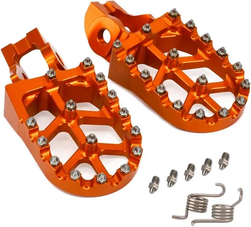 Vista 4 de Estriberas para motocicleta, pedales CNC para motocross 85-450 SX SXF EXC EXCF XC XCF 2016-2023 EC300 EC250F EC350F 21-23 Dirt Bike Naranja