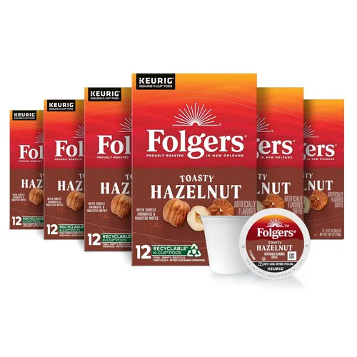 Vista 23 de Folgers Café con sabor artificial a caramelo mantecoso, cápsulas Keurig K-Cup, caja de 10