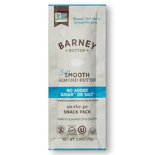 Vista 7 de Barney Butter Bare - Mantequilla de almendras suave, sin azúcar ni sal añadida, 0.6 onzas (paquete de 12)
