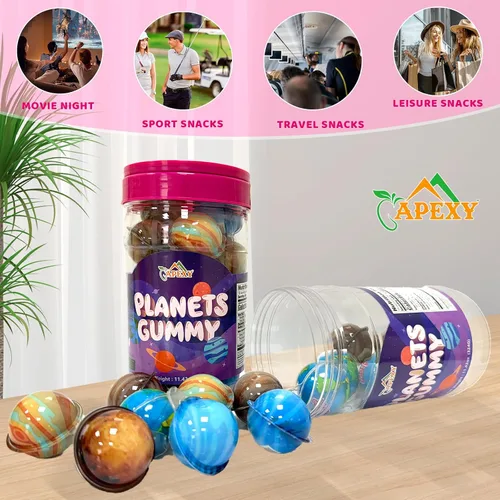 Vista 8 de Apexy Mixed Planets - Dulces Gomosos con Centro Líquido Afrutado Sin Grasa, Divertidos y Deliciosos Dulces Temáticos del Espacio Ideales