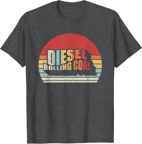 Vista 26 de Camiseta de camión diésel con motor diésel retro y divertido de carbón, Negro