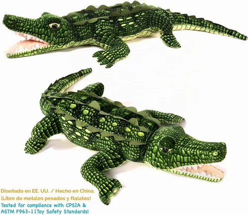 Vista 4 de TigerHart Kuwat El cocodrilo de agua salada – 56 pulgadas de largo grande de peluche de cocodrilo de peluche