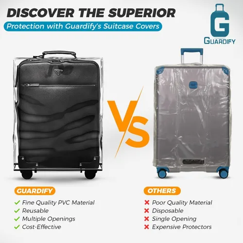 Vista 7 de Guardify Fundas de equipaje para maleta aprobadas por la Tsa, protector de equipaje transparente, funda de maleta Funda de equipaje de viaje