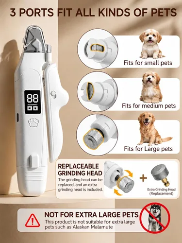 Vista 5 de Cortaúñas para perros con luz, cortaúñas y amoladora 2 en 1 para perros
