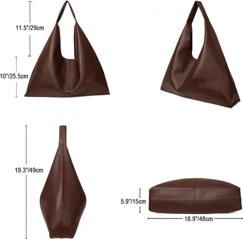 Vista 2 de Leather Tote Bag, Oversized Hobo Bags, Large Tote Bag for Women Work, Vegan Leather Handbags Travel, Tote Bags for School